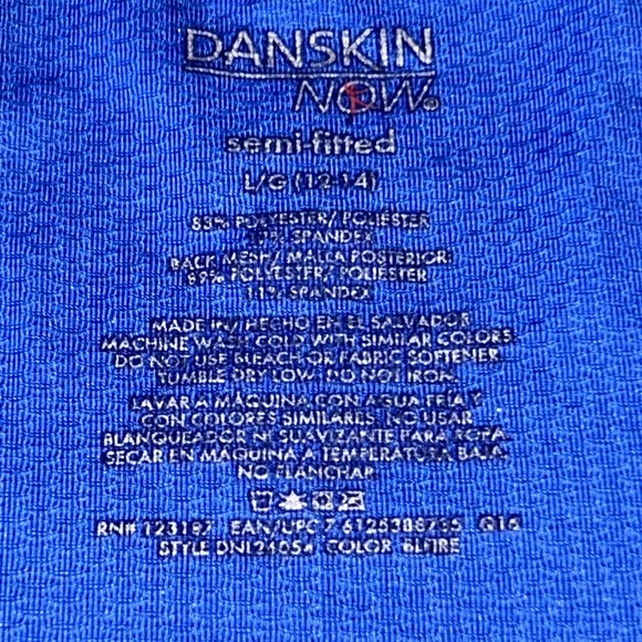 Danskin Now Racerback Blue Semi-Fitted Size Large Athletic Top - Picture 3 of 7